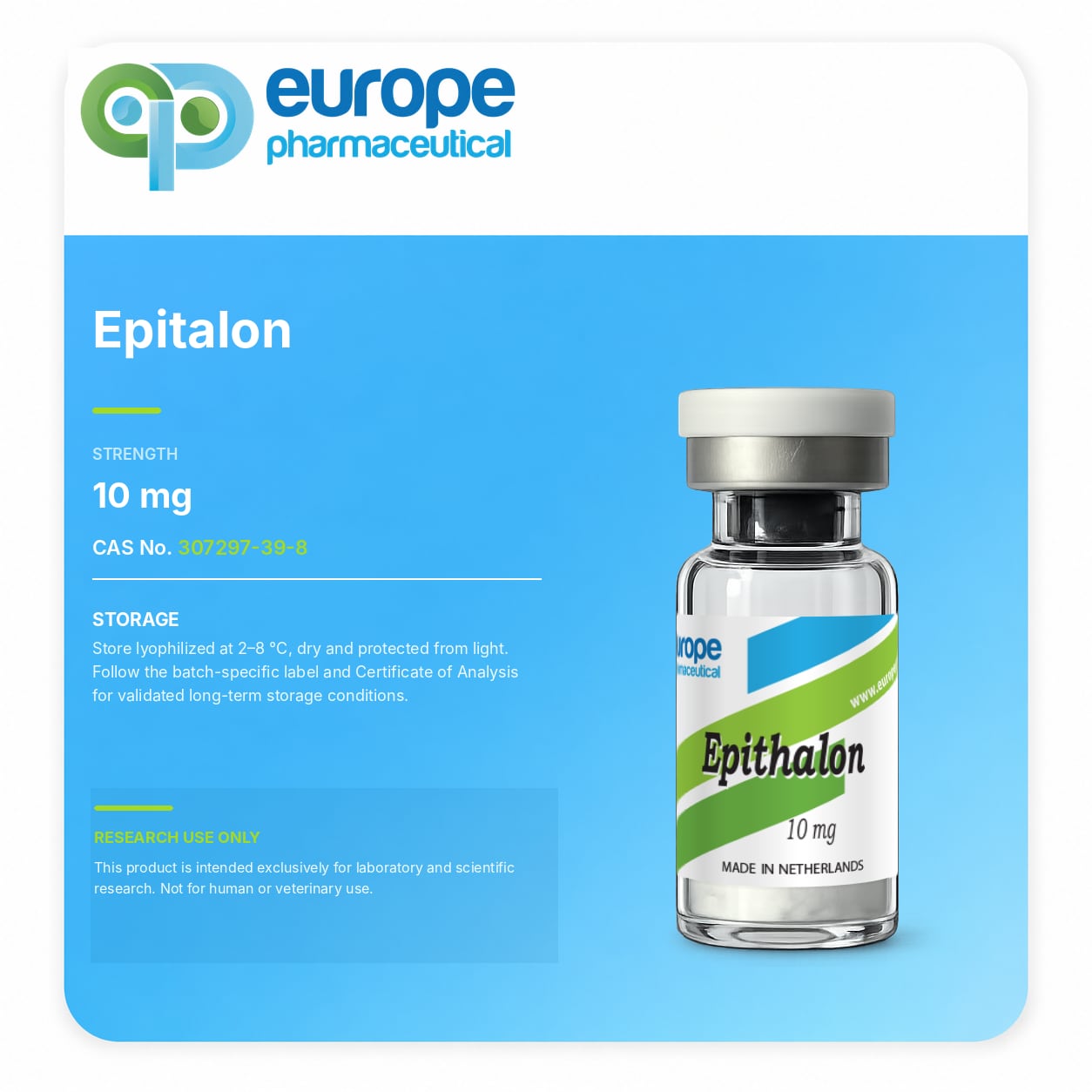 Epithalon, 10 mg — information card
