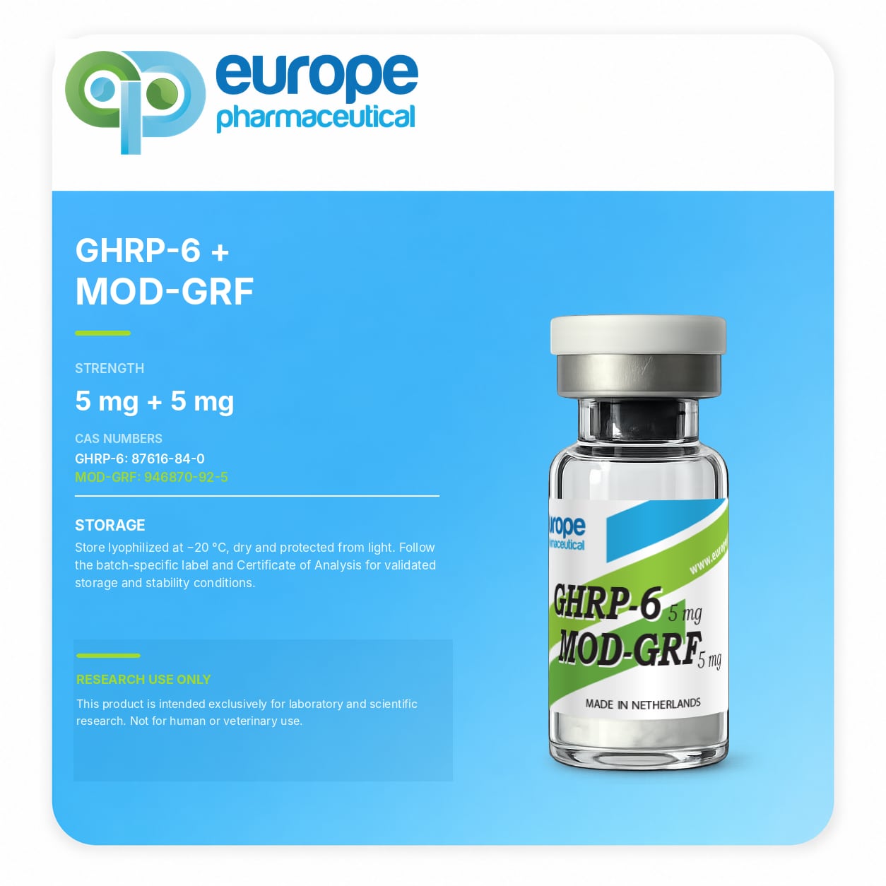 GHRP-6 + MOD GRF (1-29), GHRP-6 5 mg + MOD GRF (1-29) 5 mg — information card