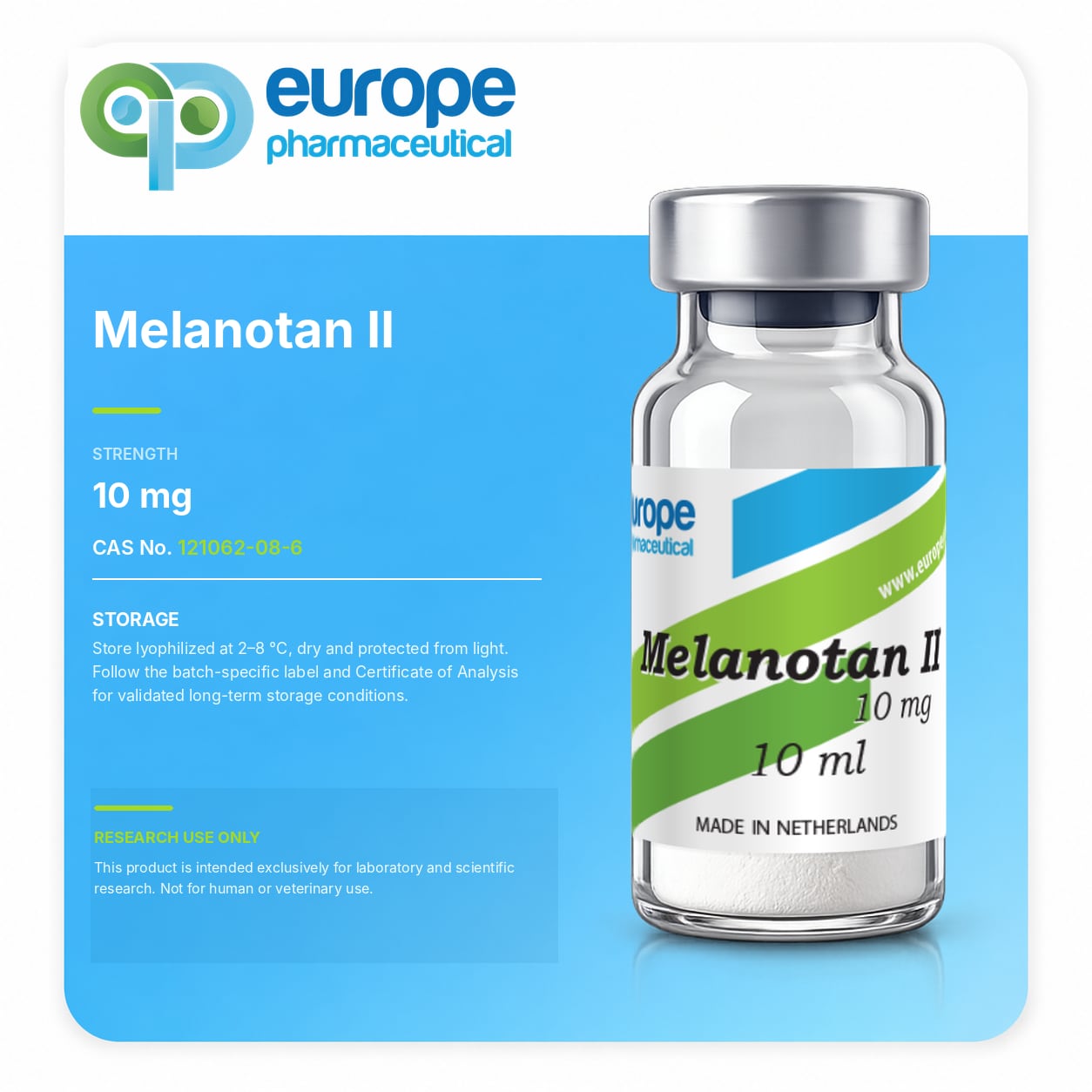 Melanotan II, 10 mg — information card