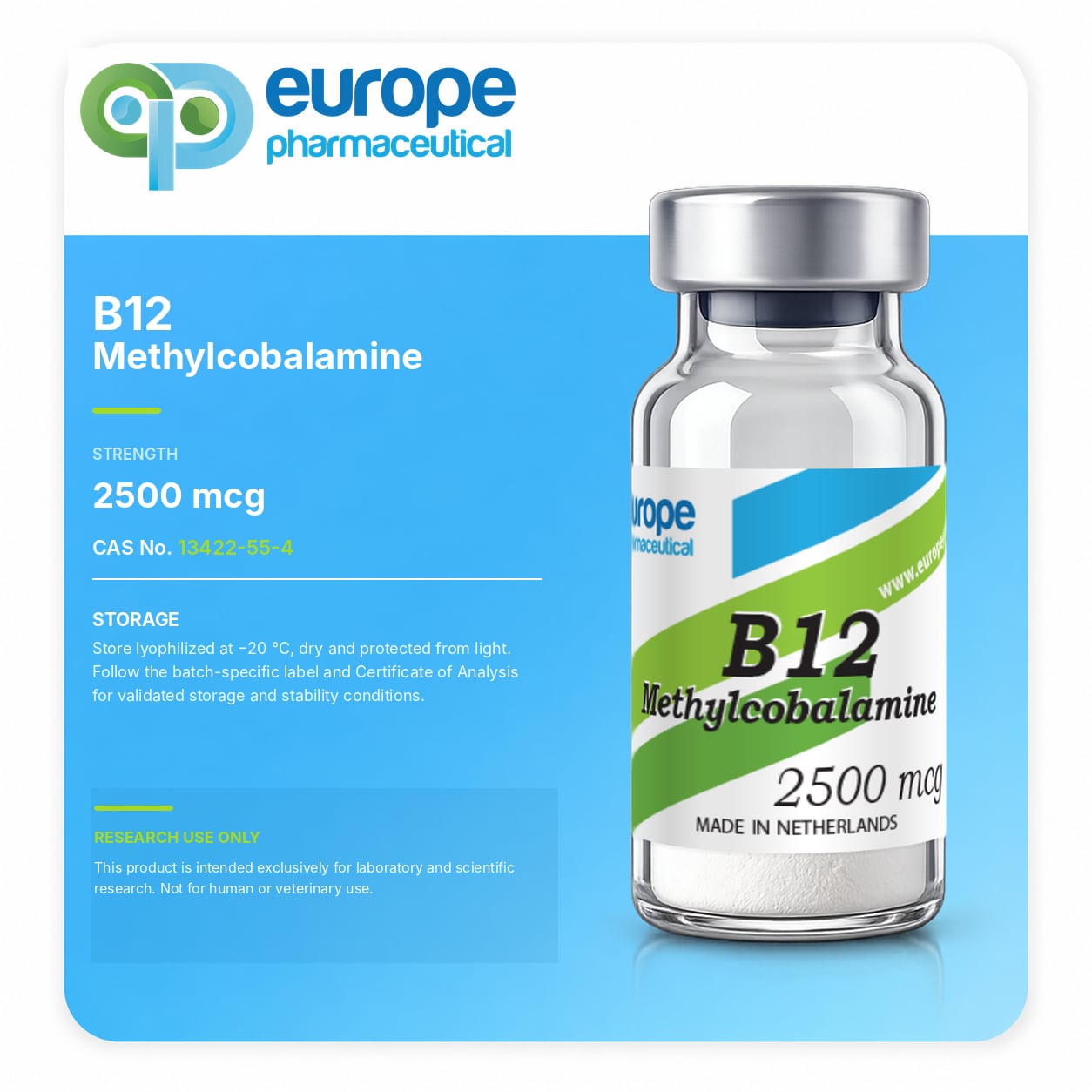 B12 (Methylcobalamine), 2500 mcg — information card