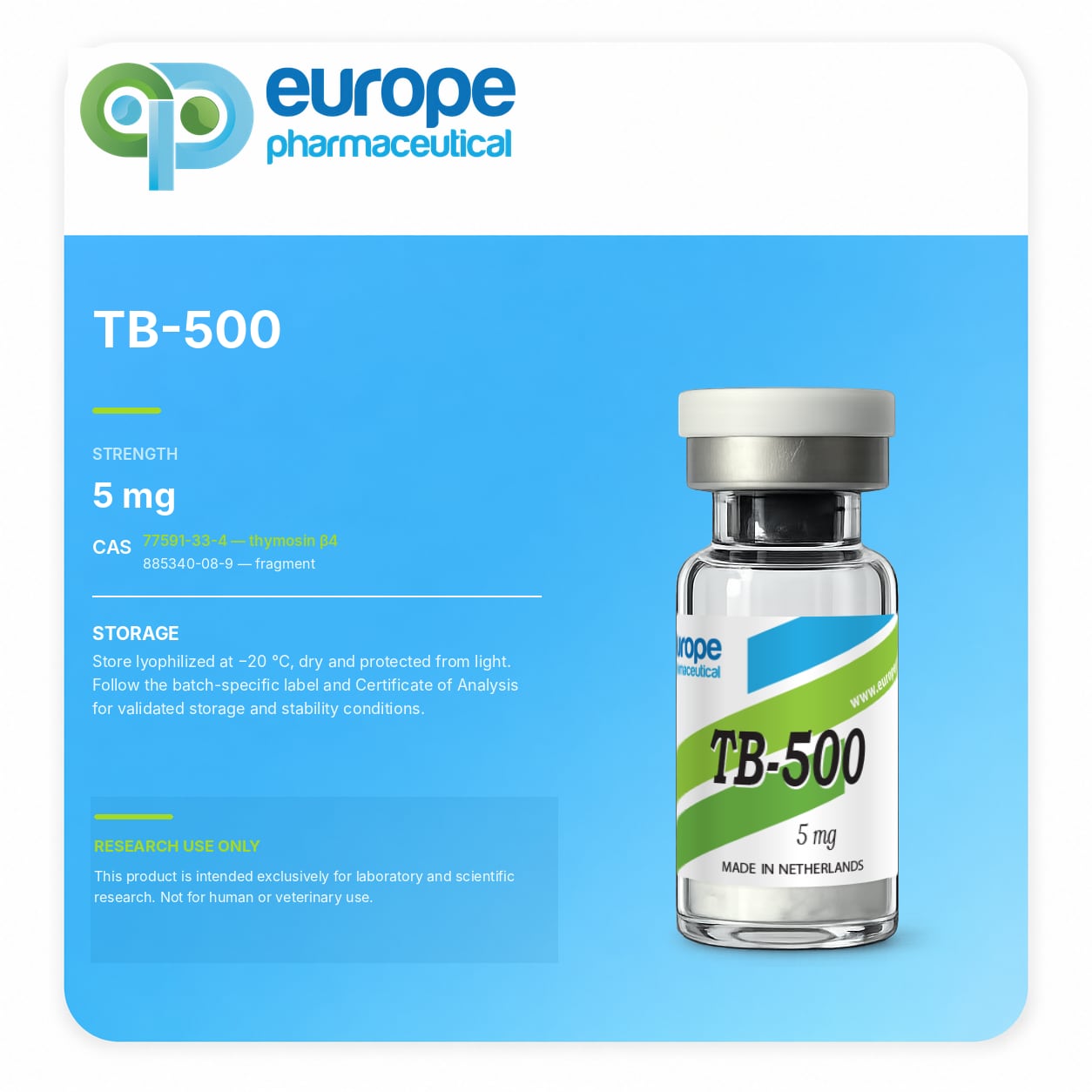 TB-500, 5 mg — information card